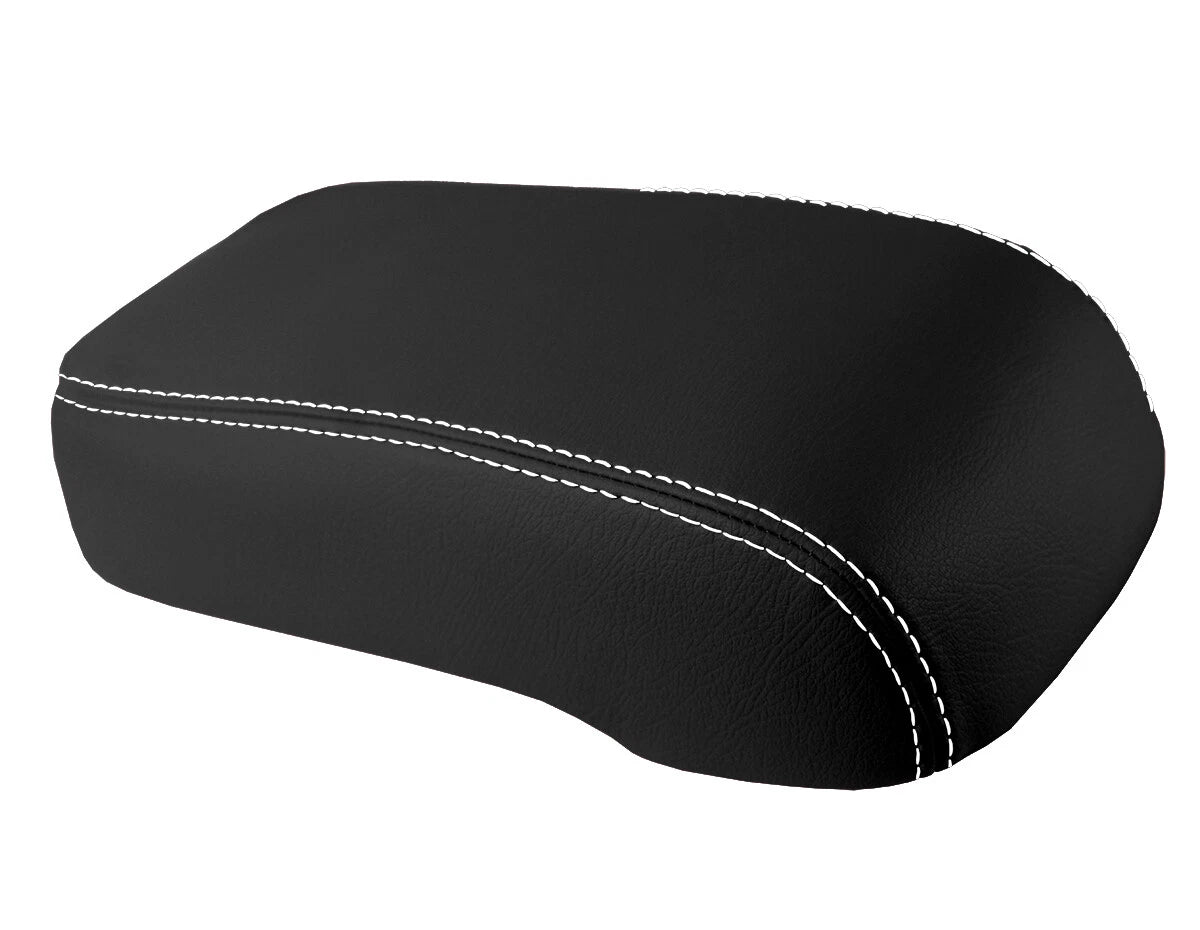 Leather Console Lid Armrest Cover for Hummer H3 (2005–2010) White Stitch