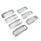 7 x Front Mesh Grille Cover for Jeep Patriot (2011-2017) Chrome ABS