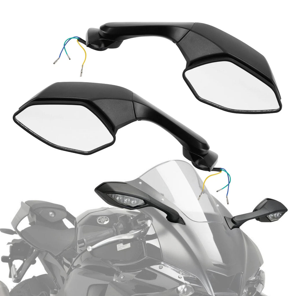 LED Turn Signal Rear View Mirrors for Yamaha YZF R1, R6
