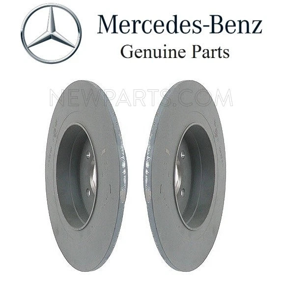 Set of 2 Rear Disc Brake Rotors for Mercedes W204 C204 C250 (2007–2015)