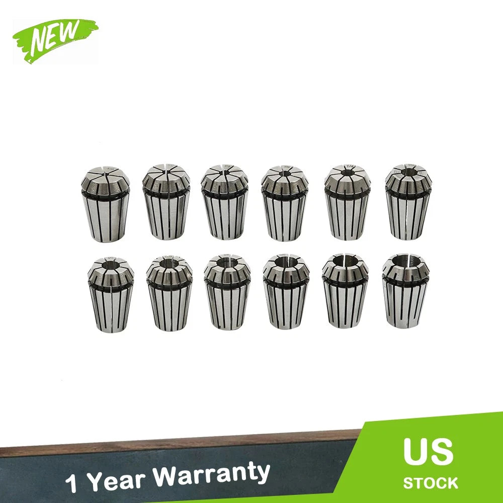 12Pcs ER20 Spring Collet Set for CNC Milling Lathe Engraving Machine
