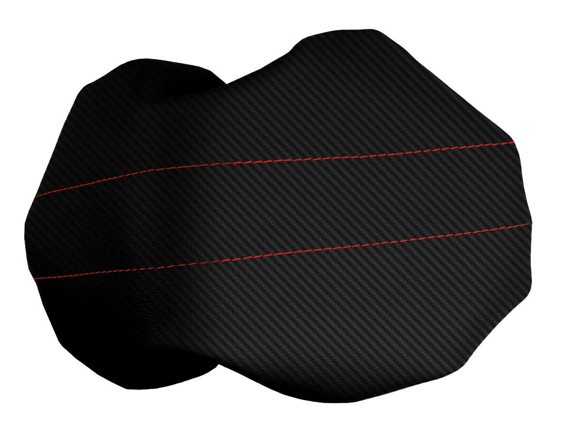 Carbon Fiber Console Lid Cover for Ford Expedition (1997–2002) Black Red Stitch