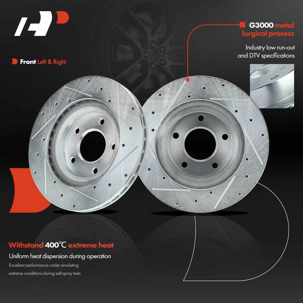 Front Drilled Brake Rotors & Ceramic Pads for Mitsubishi Outlander (2007–2017)