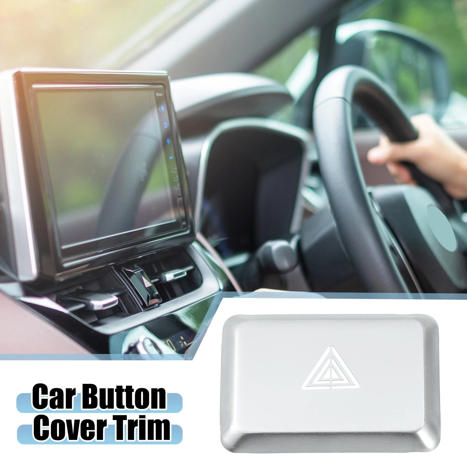 Dashboard Hazard Button Cover Trim for Honda Civic (2022–2023) Aluminum Silver Tone