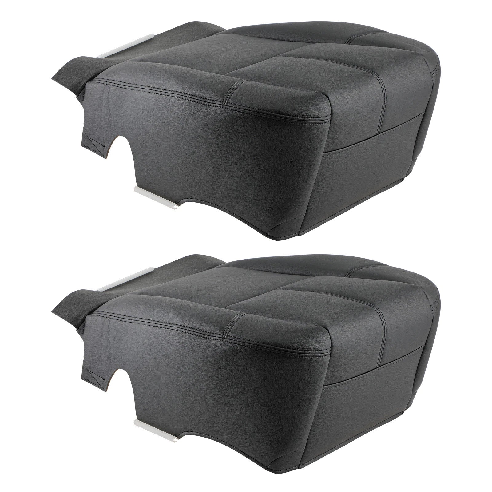 Set of 2 Leather Seat Covers for Chevy Silverado (2007-2014) Black