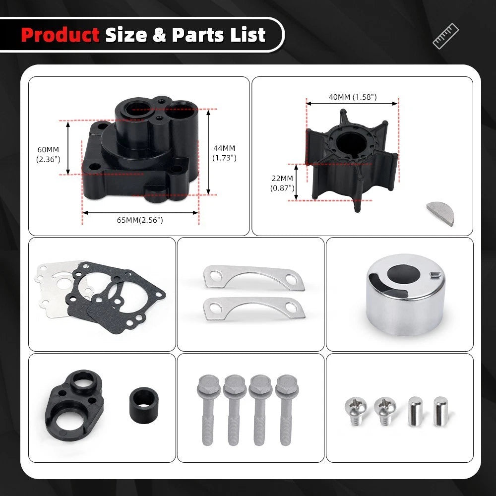 Water Pump Impeller for Yamaha 9.9 hp Outboard