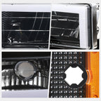 C-Shape LED DRL Headlights for GMC C/K Pickup Suburban Yukon (1994–2000)
