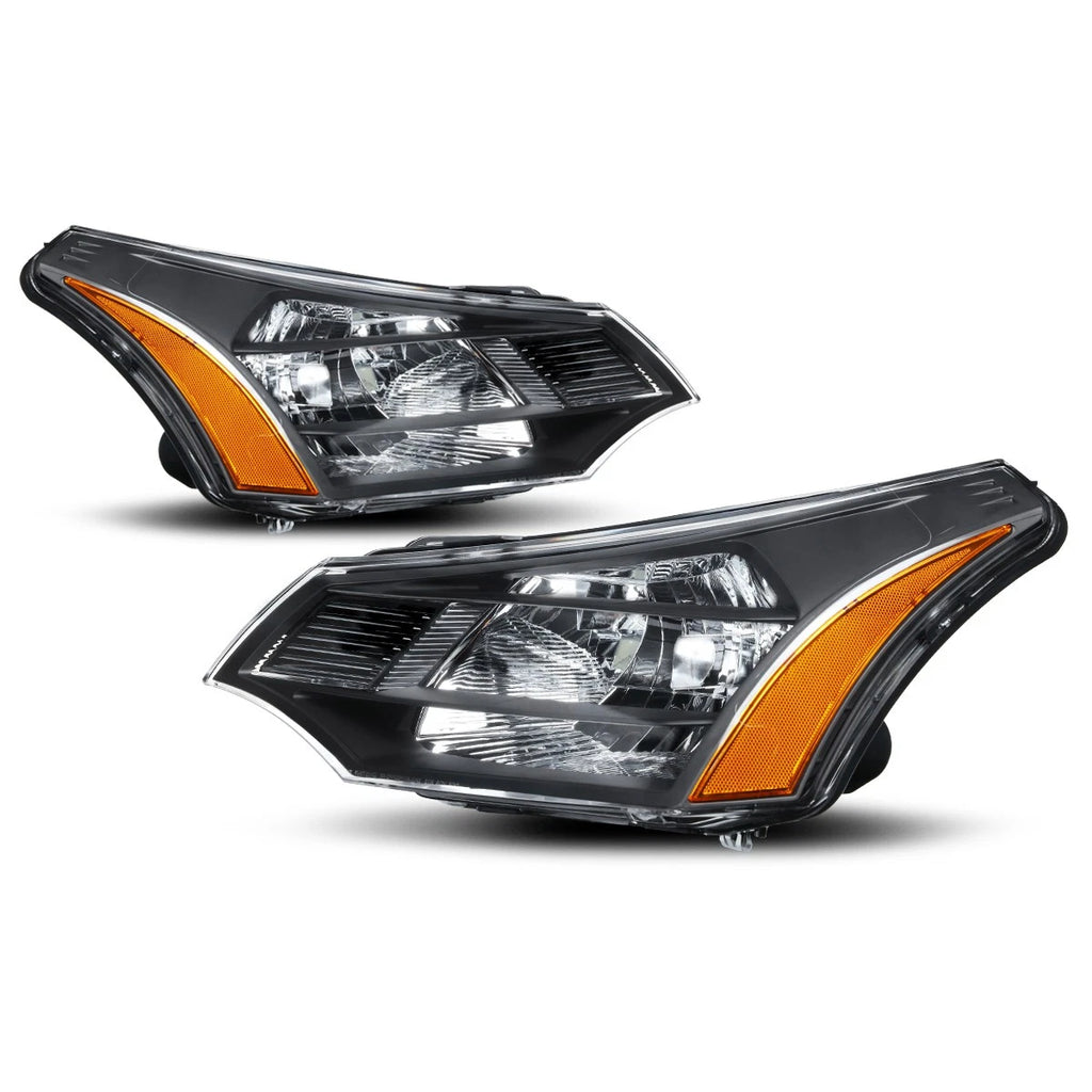 OE Style Headlights Black Housing for Ford Focus Sedan/Coupe (2008–2011)