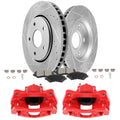 Front Brake Caliper Kit with Ceramic Pads and Drilled Rotors for Dodge Grand Caravan