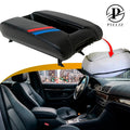 Leather Center Console Armrest Cover for BMW E39 (1997–2003) Black M Stripes