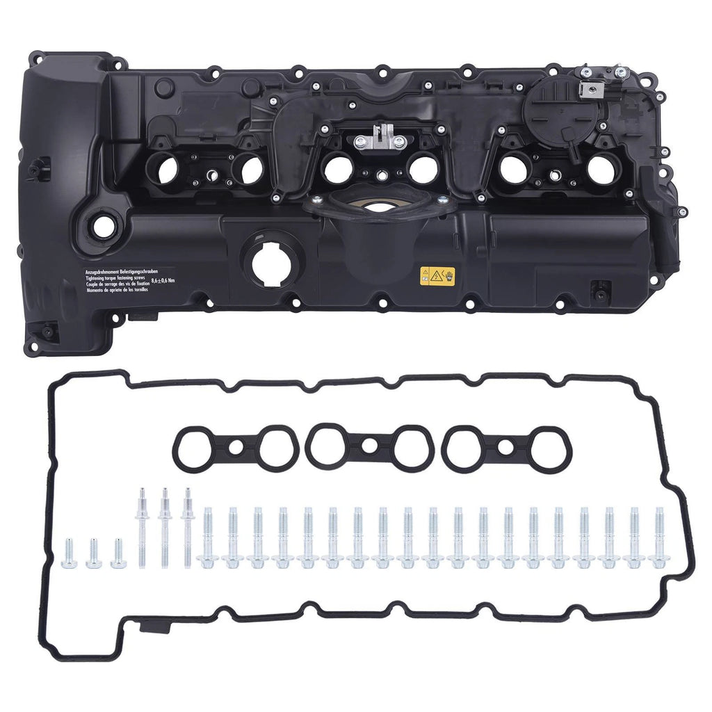 Black Aluminum Engine Valve Cover with Gasket for BMW 128i 328i 528i Z4 X3 (2008–2013)