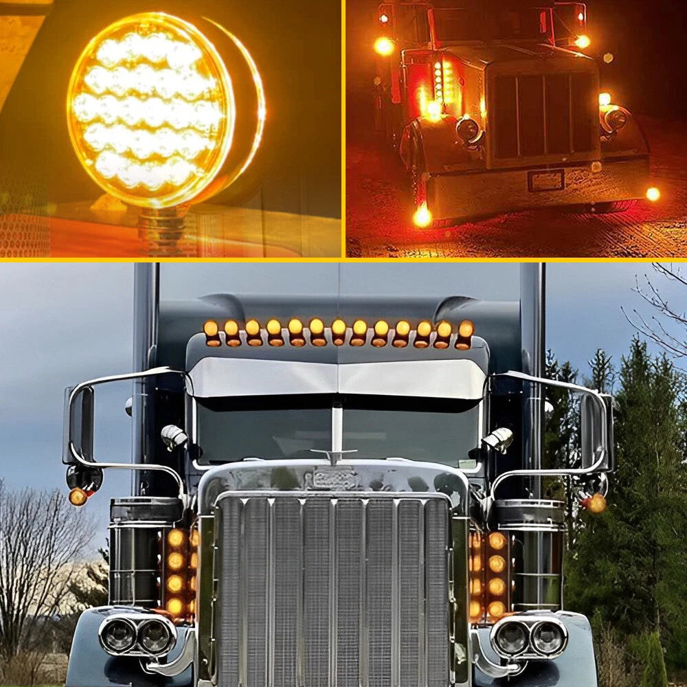 2pc LED Double Face Stud Mount Pedestal Stop Turn Tail Light for