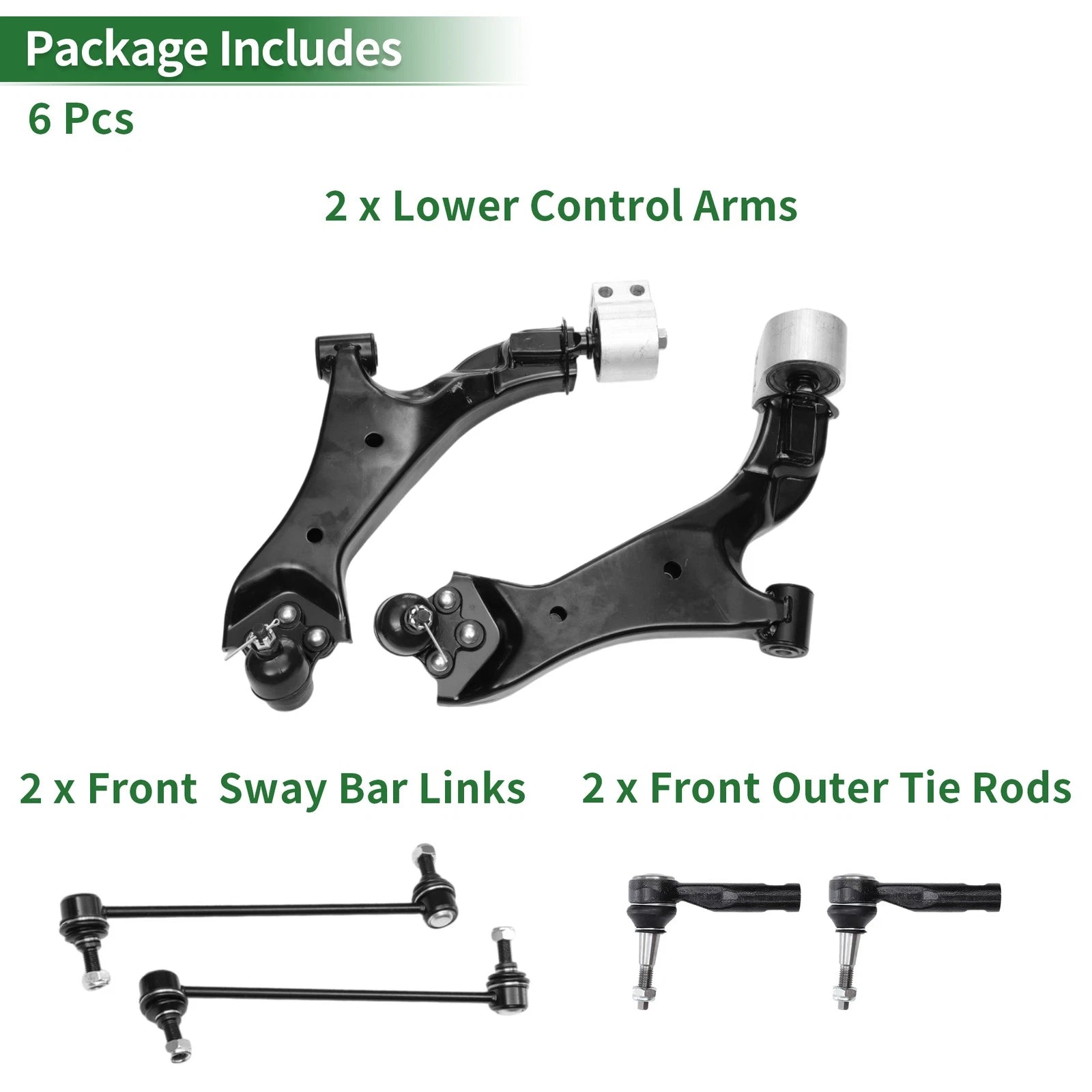 6pcs Front Suspension Control Arm Kit for Chevrolet Equinox (2010–2017) No.524157/524158