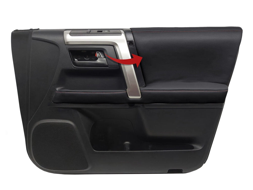 Door Panel Cover for Toyota 4Runner (2010–2020) PVC Leather Red Stitch