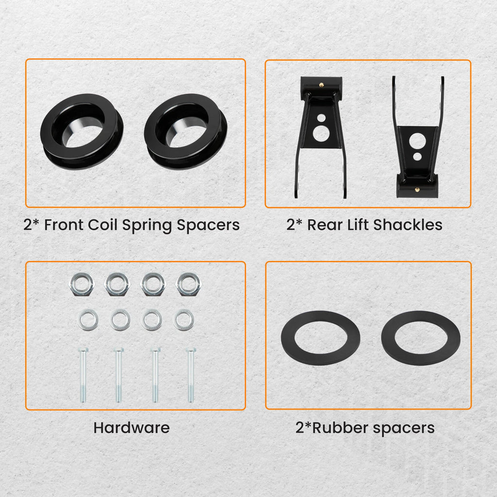 3" Front 1-2" Rear Leveling Lift Kit for Ford Ranger 2WD (1998–2011)