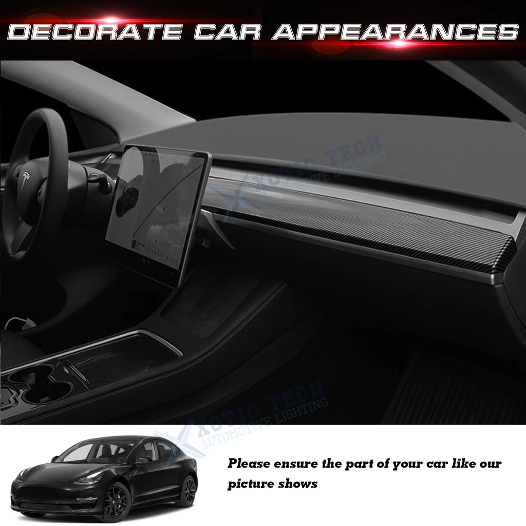 Carbon Fiber Dashboard Panel Cover for Tesla Model 3/Y (2017-2023)