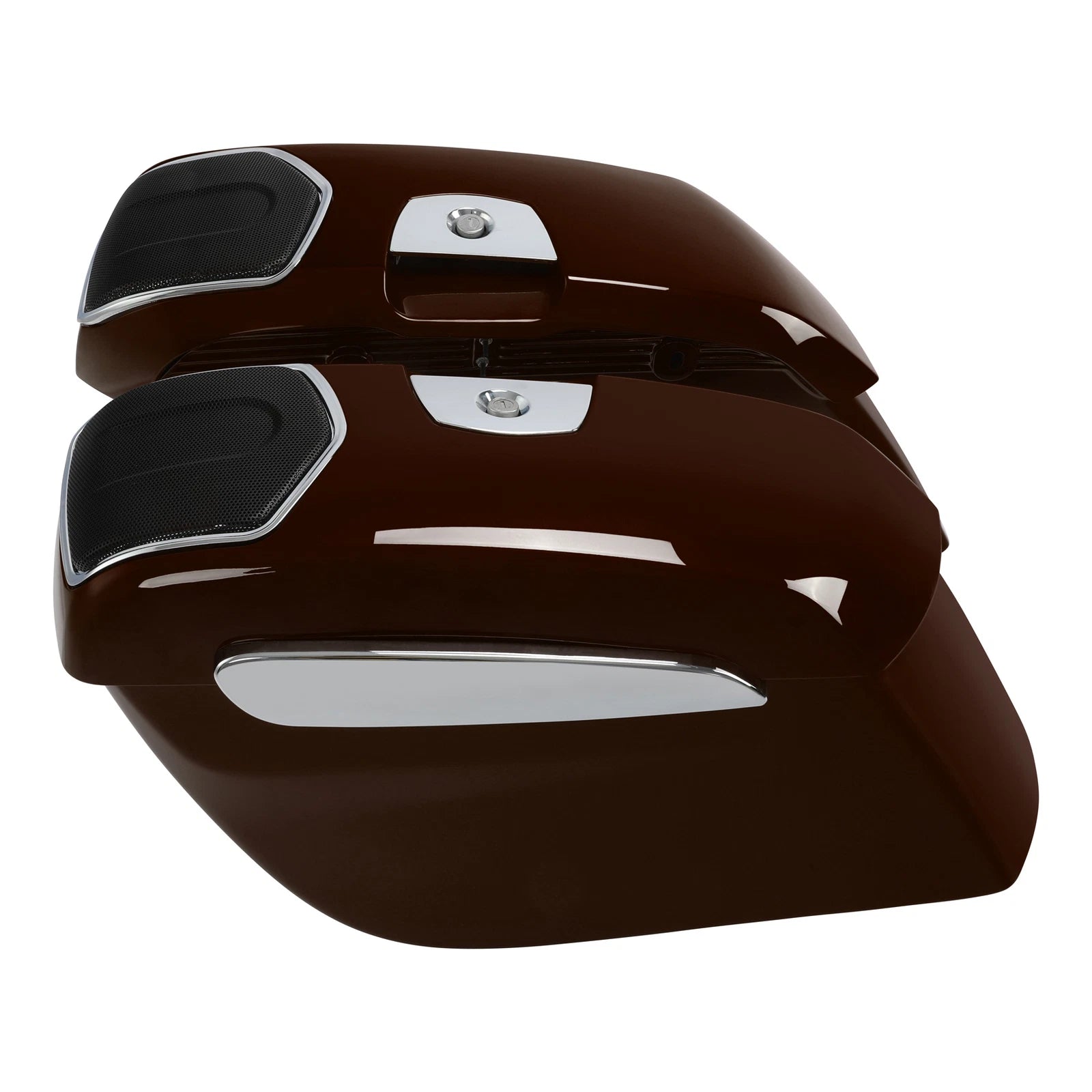 Hard Saddlebags Speaker Cutout for Indian Challenger (2019–2025) Dark Walnut