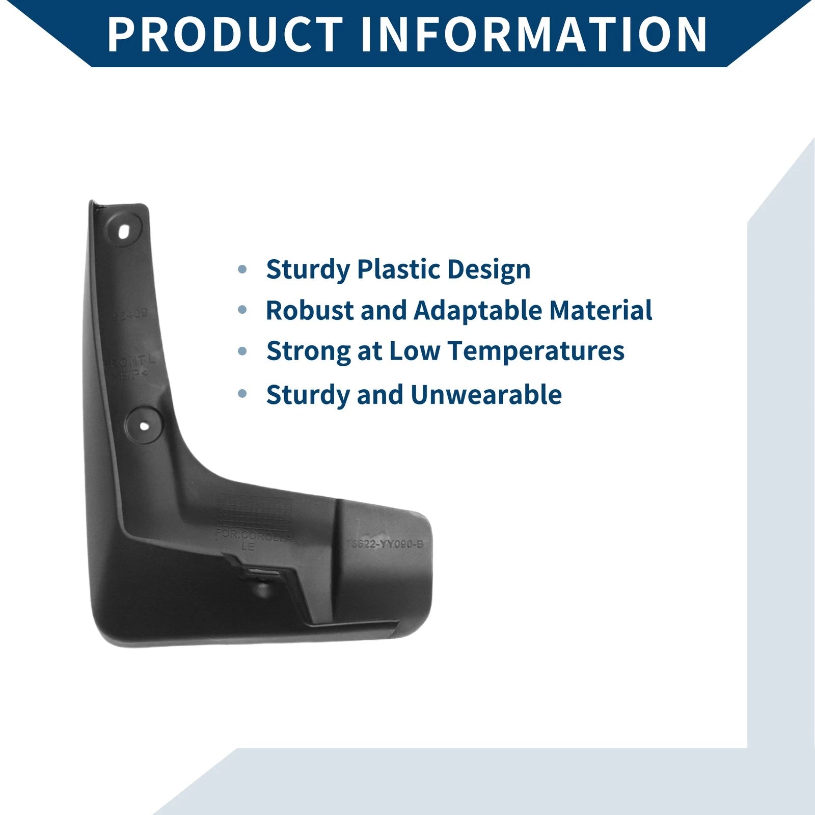 Set of 4 Mud Flaps Splash Guards for Toyota Corolla LE (2014–2018)