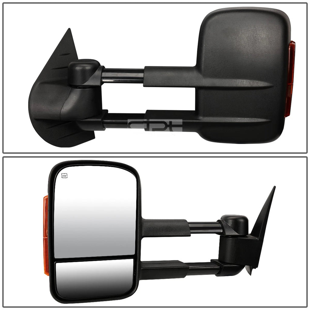 Set of 2 Power Heated LED Signal Light Towing Mirrors for GM GMT900 (2007–2014)