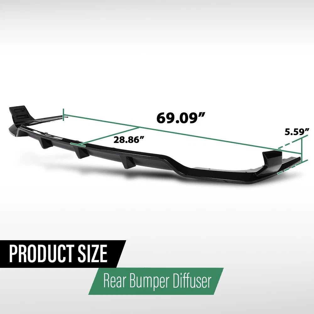 Glossy Black GT Style Rear Bumper Diffuser for BMW X7 (2019–2025)