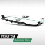 Glossy Black GT Style Rear Bumper Diffuser for BMW X7 (2019–2025)