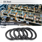 Set of 5 Oil Seal Rotary Shaft Seal Nitrile Rubber 90x110x12mm