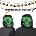 Universal Front Seat Halloween Demon Skull Mask Head Rest Covers for Auto (—–—)