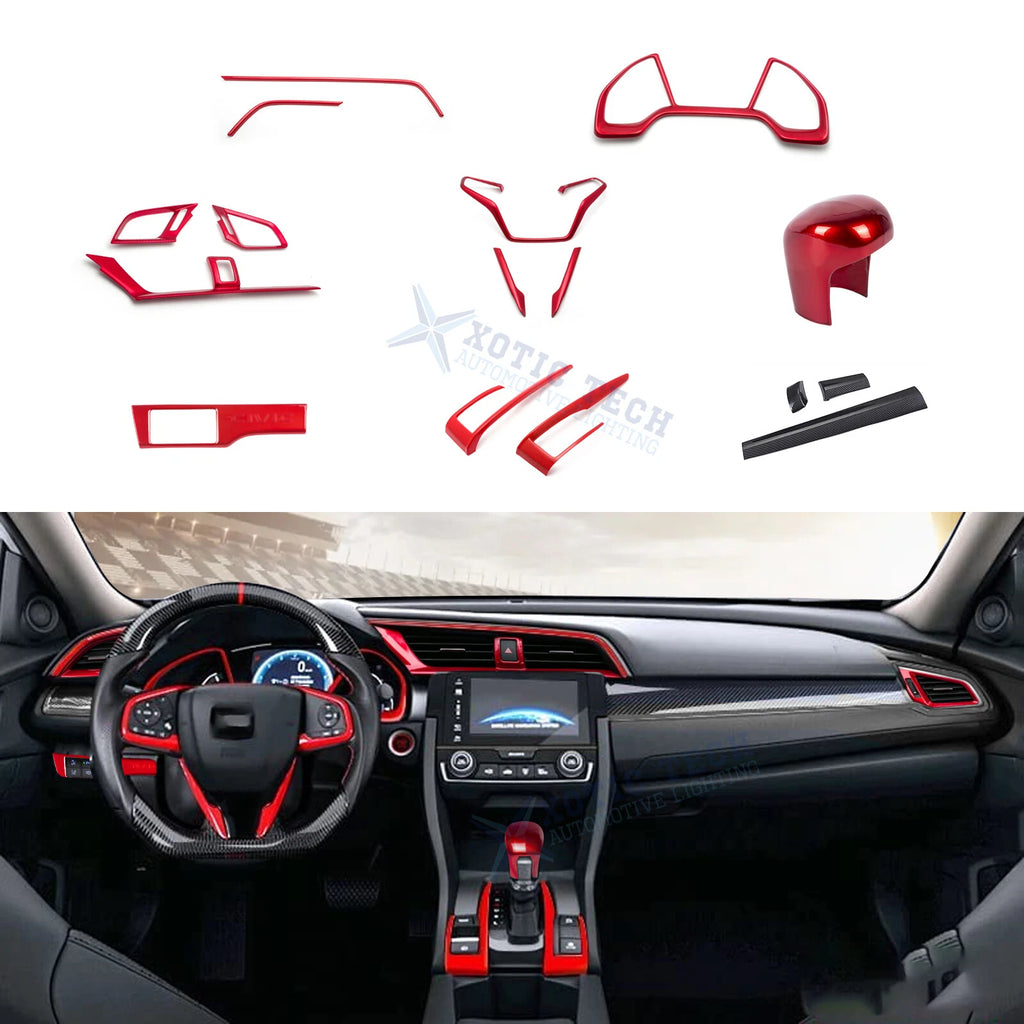 Gear Shift Knob Button & Headlight Switch Cover for Honda Civic (2016–2021)
