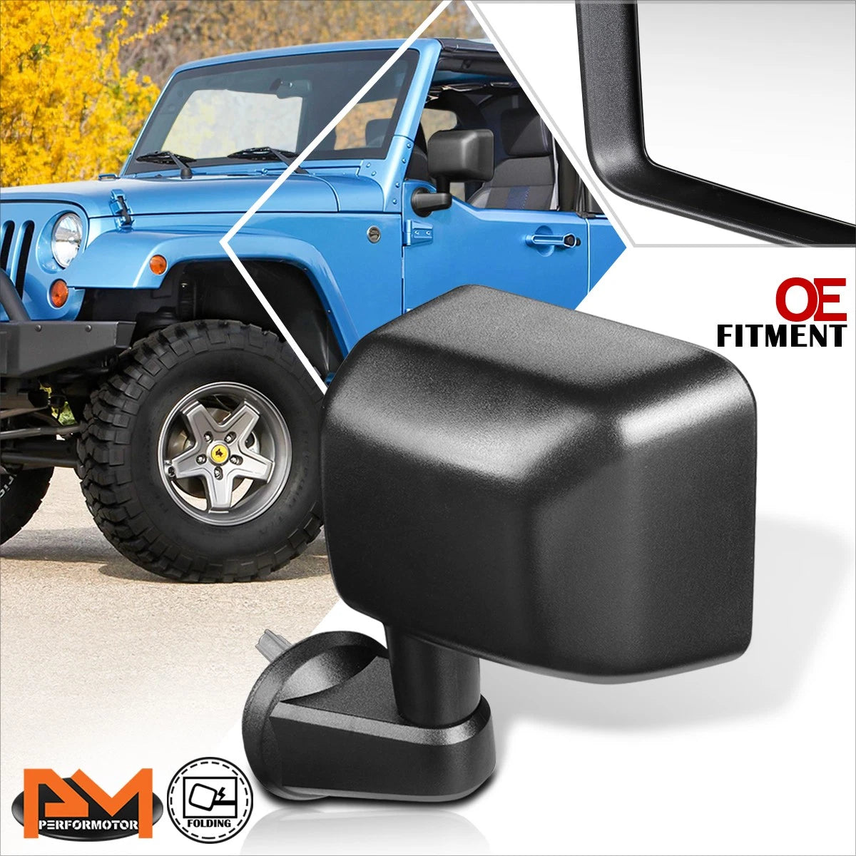 Left Side View Door Mirror for Jeep Wrangler JK (2007–2018) OE Style