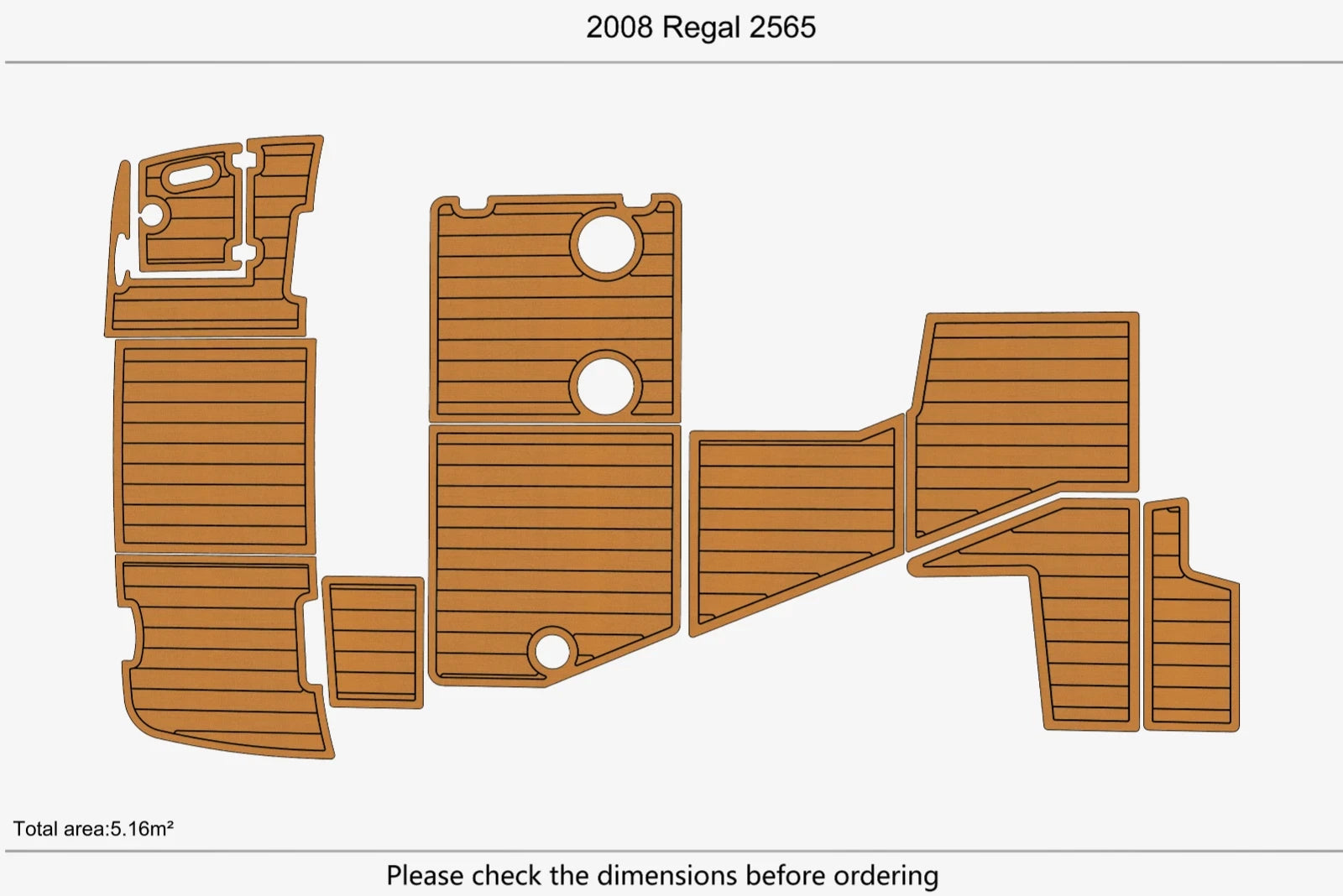 EVA Foam Faux Teak Deck Flooring for Regal 2565 (2008)