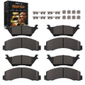 Front Rear Brake Pads Kit for Ford F-150 (2012–2020) D1414 D1602 w/Hardware