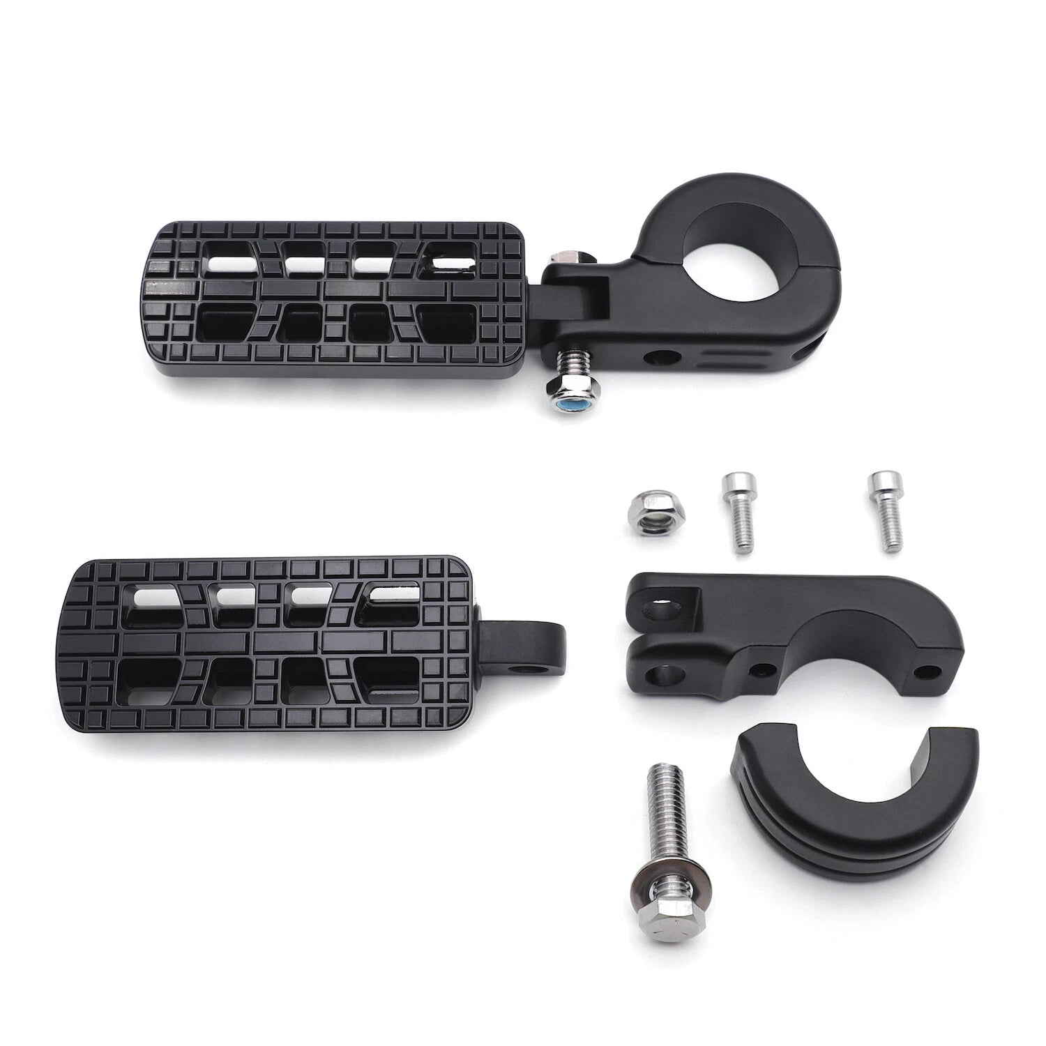 Black CNC Dominator Highway Foot Peg w/ 32mm P-Clamp for Harley Road Glide (2015–2023)