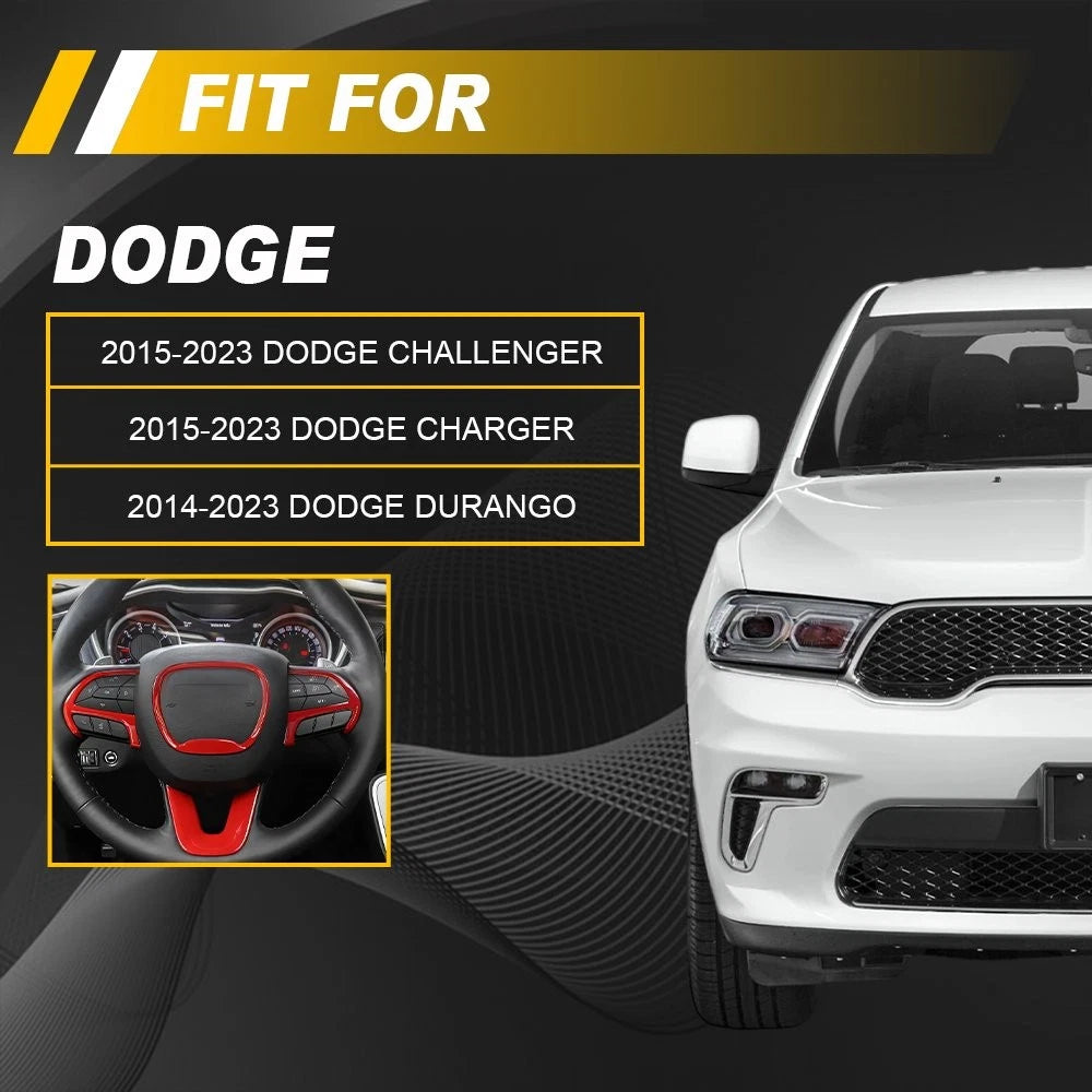 Red Steering Wheel Cover for Dodge Challenger Durango (2015–2023) EPY