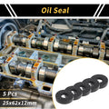 Set of 5 Oil Seal Rotary Shaft Seal NBR Rubber 25x62x12mm