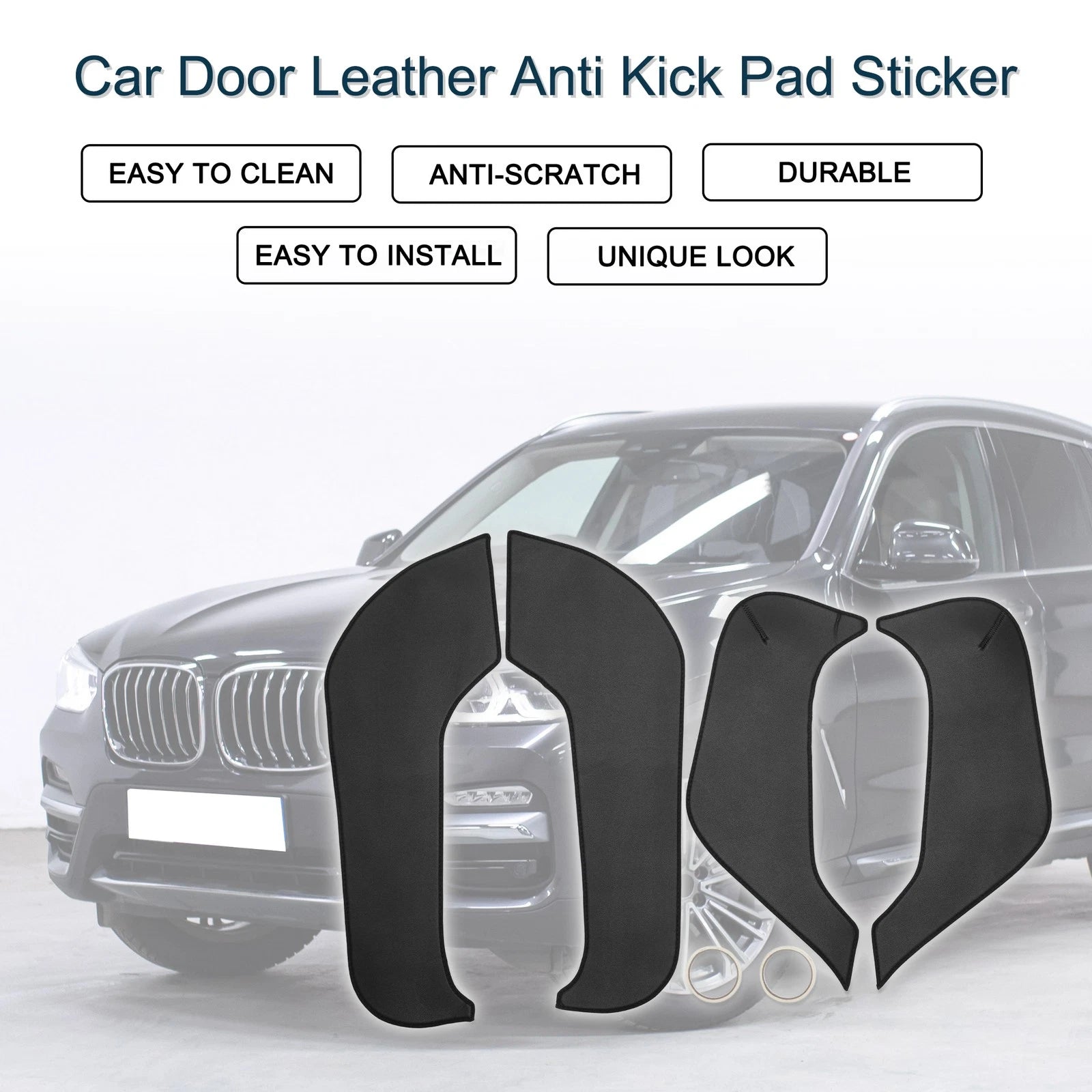 Set of 1 Car Door Leather Anti Kick Pad Sticker for BMW X3 (2018–2020)