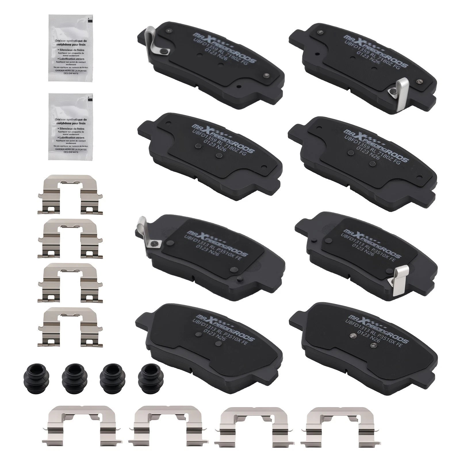 8pcs Brake Pads Set for Hyundai Santa Fe (2010–2012) D1432