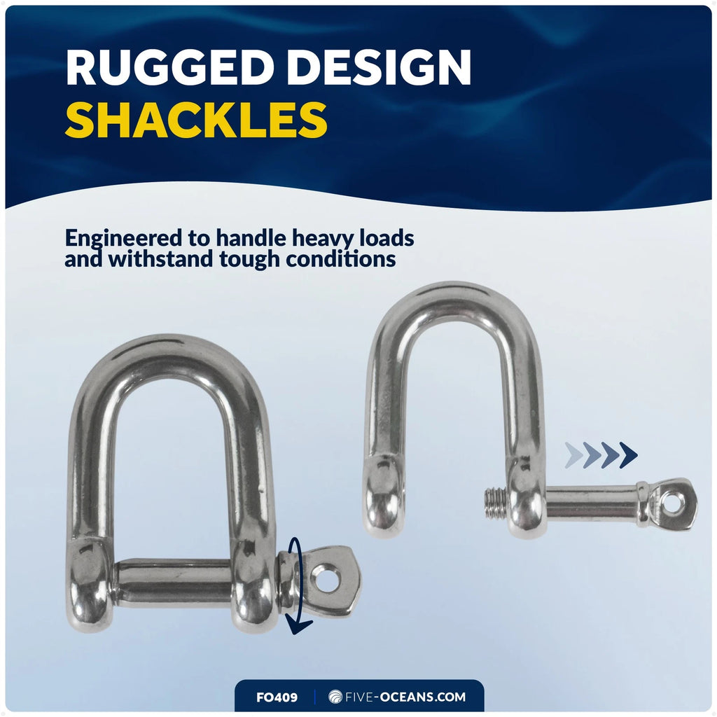 3/16" Screw Pin D Anchor Shackle for FO409 (AISI316 Stainless Steel)