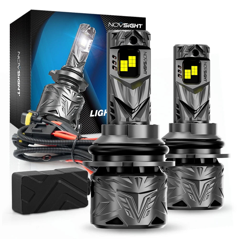 2X 9004 LED Headlight Bulbs for NOVSIGHT (50000LM, 6500K)