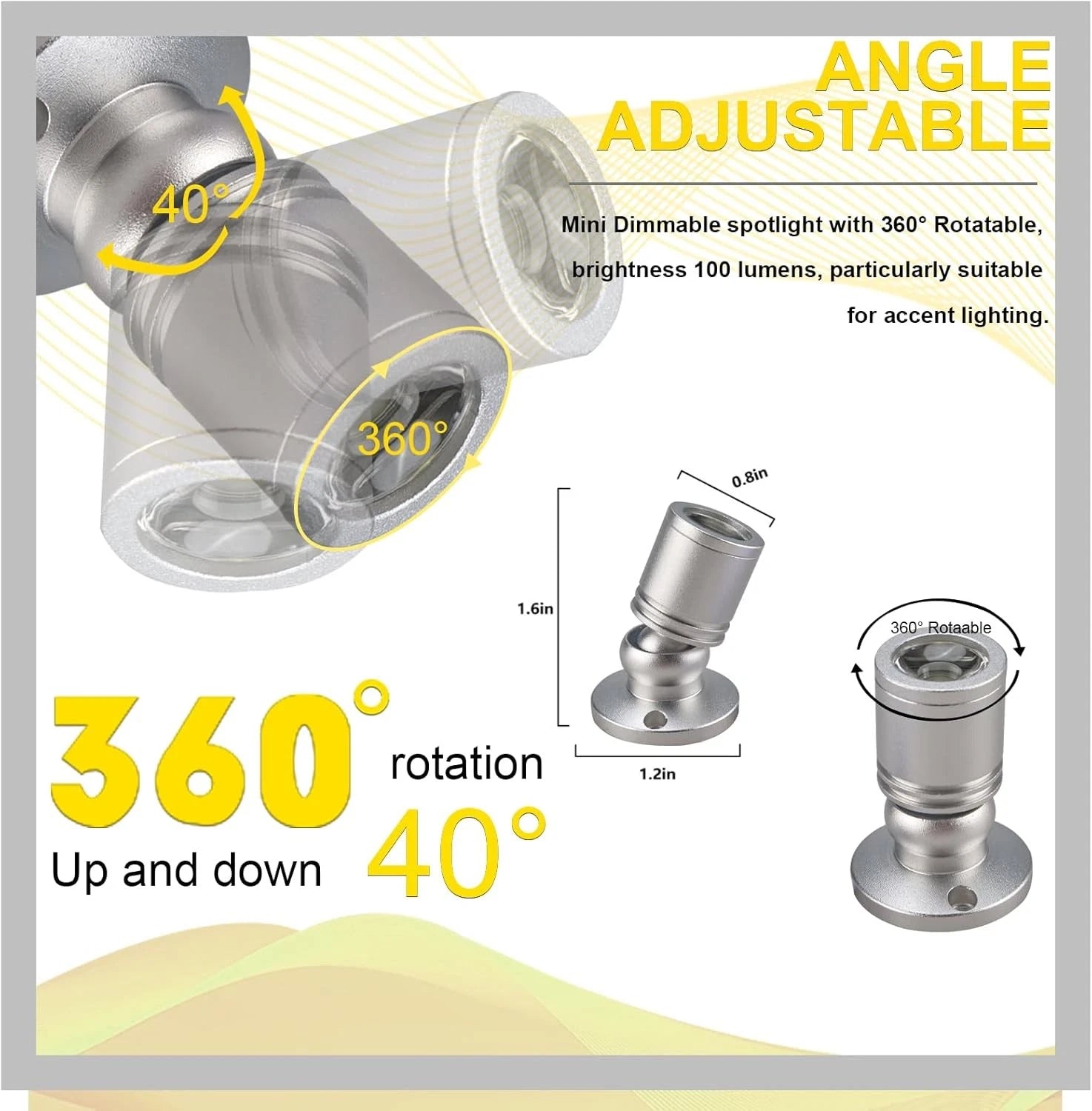 8X Dimmable LED Mini Spotlight for Jewelry Showcase Display (3000K)