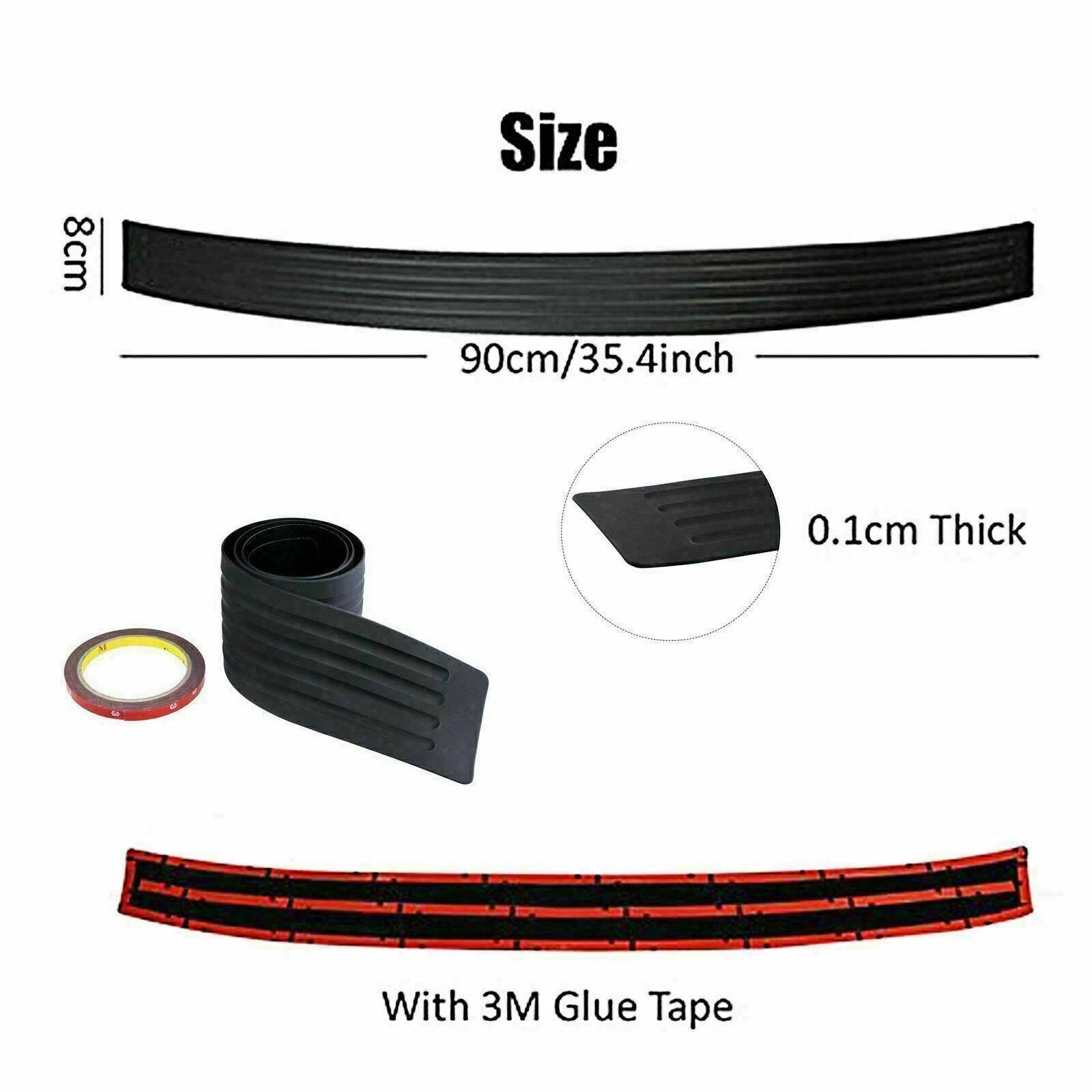 Trunk Edge Guard for Universal Fit (Black Rubber) (2010-2024)