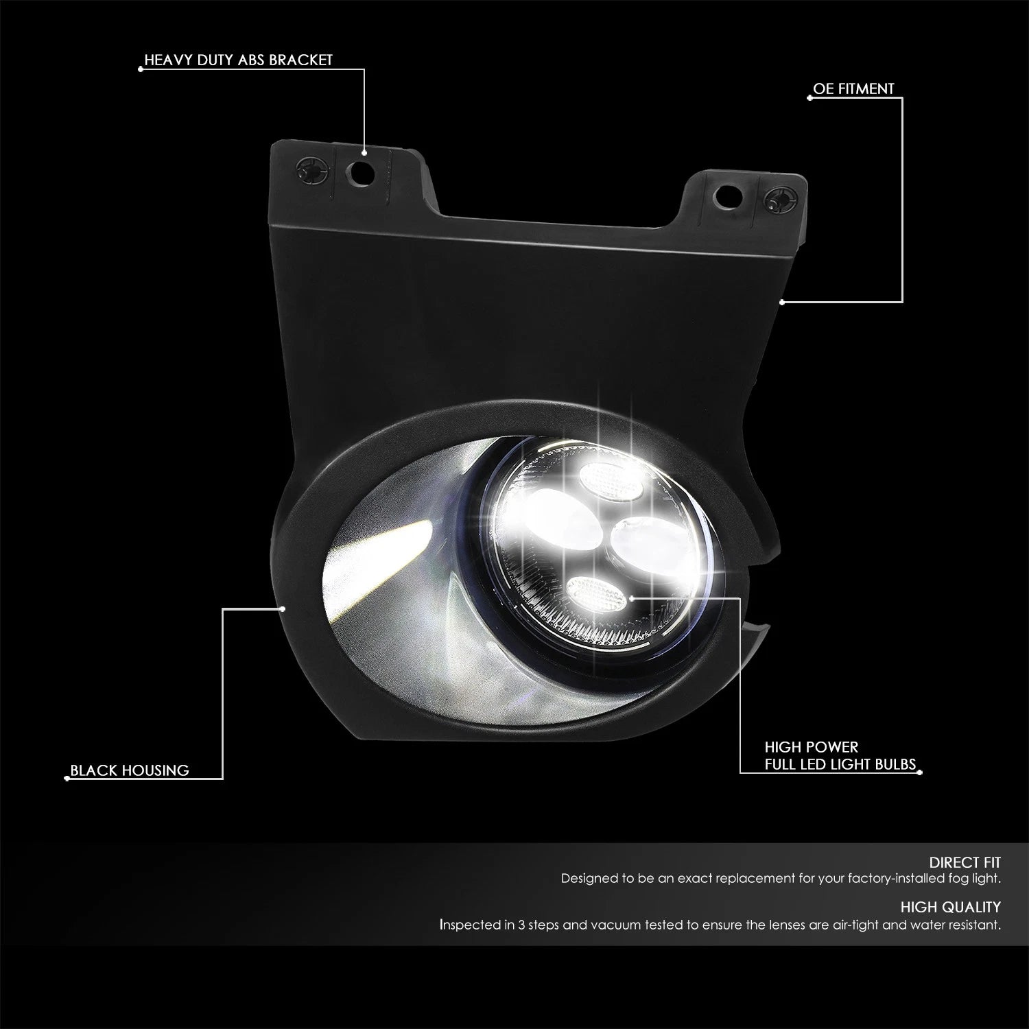 LED Projector Fog Light Lamp for Ford F150 (2009–2014) - Clear Lens, Bezel, Switch