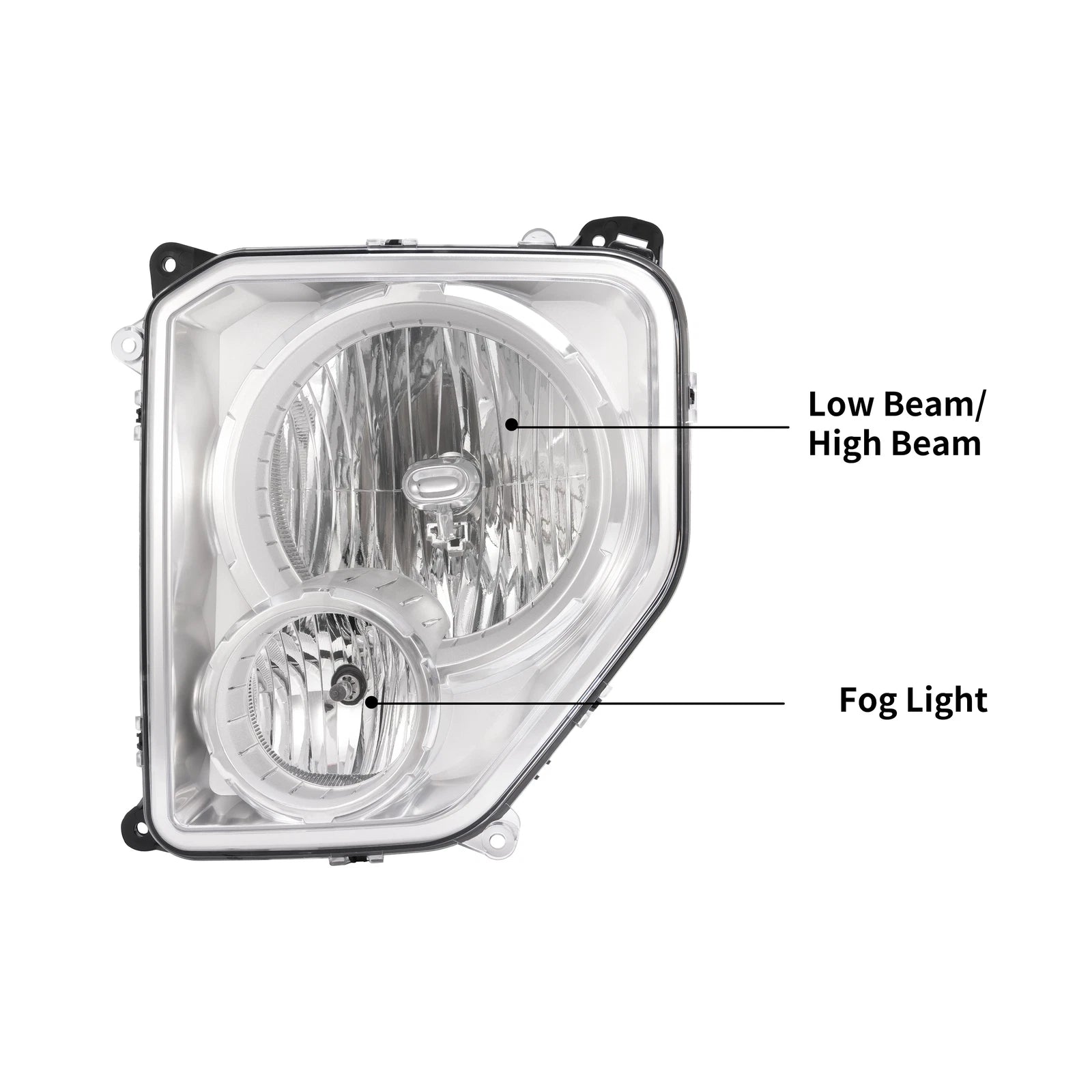 2X Headlights with Fog Lights for Jeep Liberty (2008-2012)