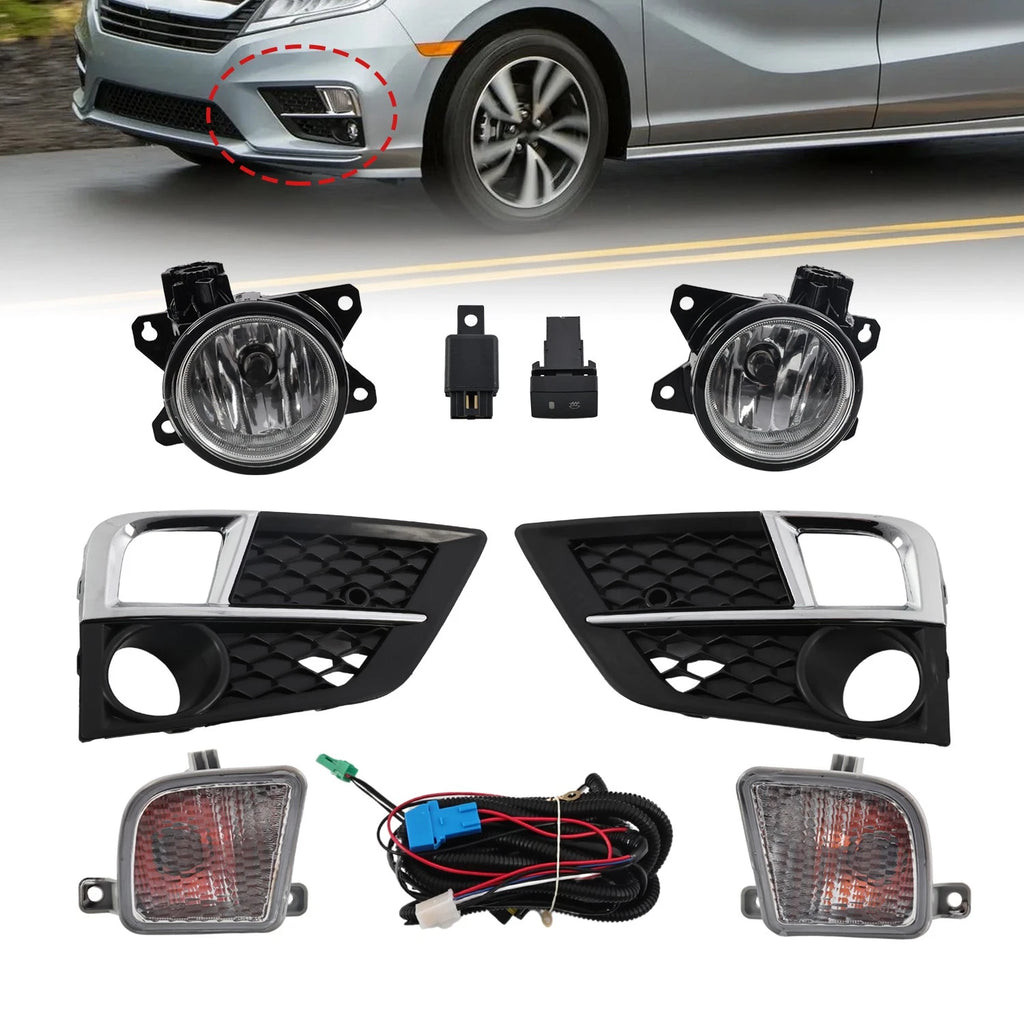 Set of 2 Front Bumper Fog Lights for Honda Odyssey (2018–2020)