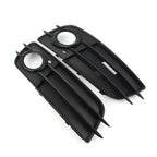 Black Front Bumper Fog Light Grille Covers for Audi A4 B8 S4 (2008-2012)