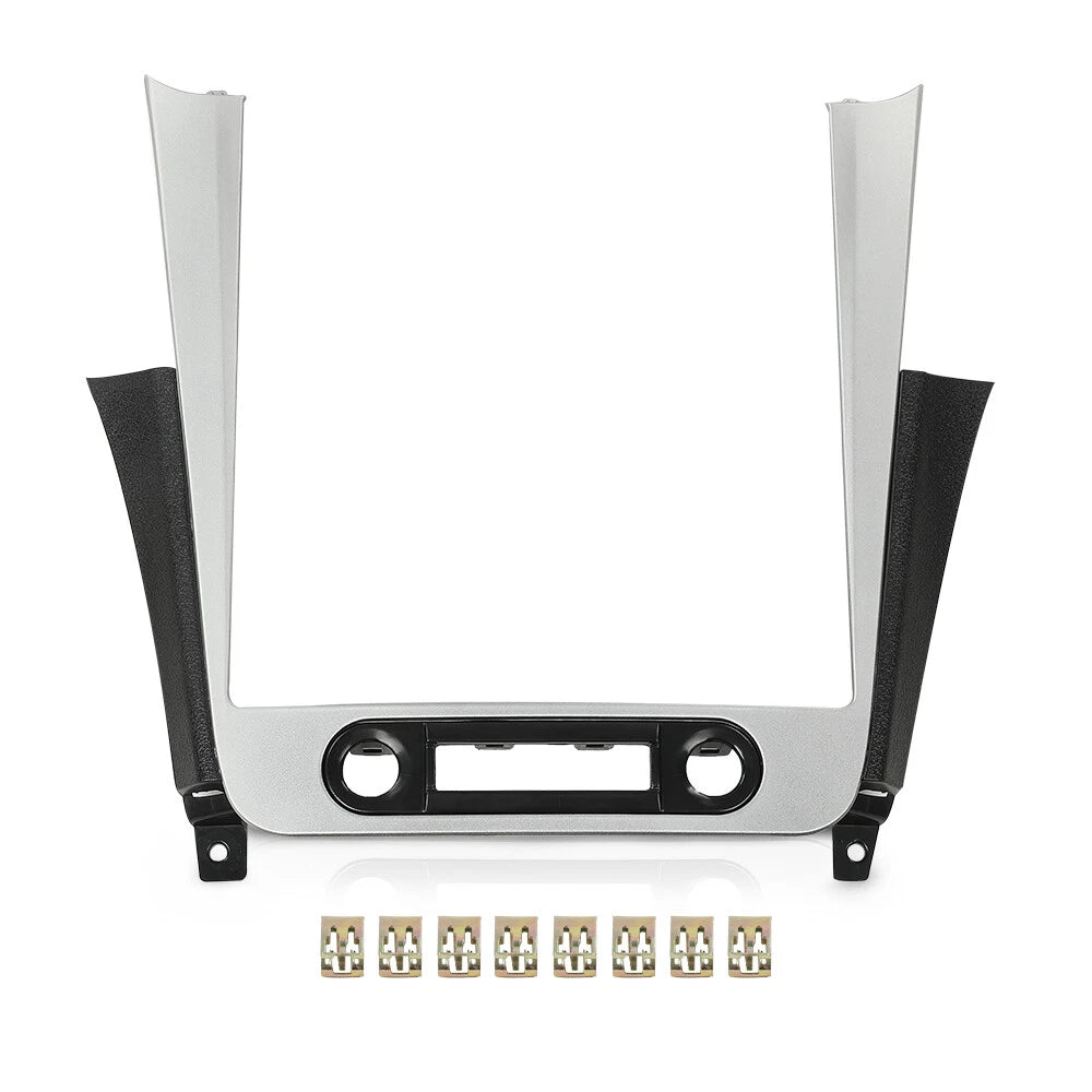 Dash Radio Bezel Trim for Chevy Malibu (2008–2012) Black Silver