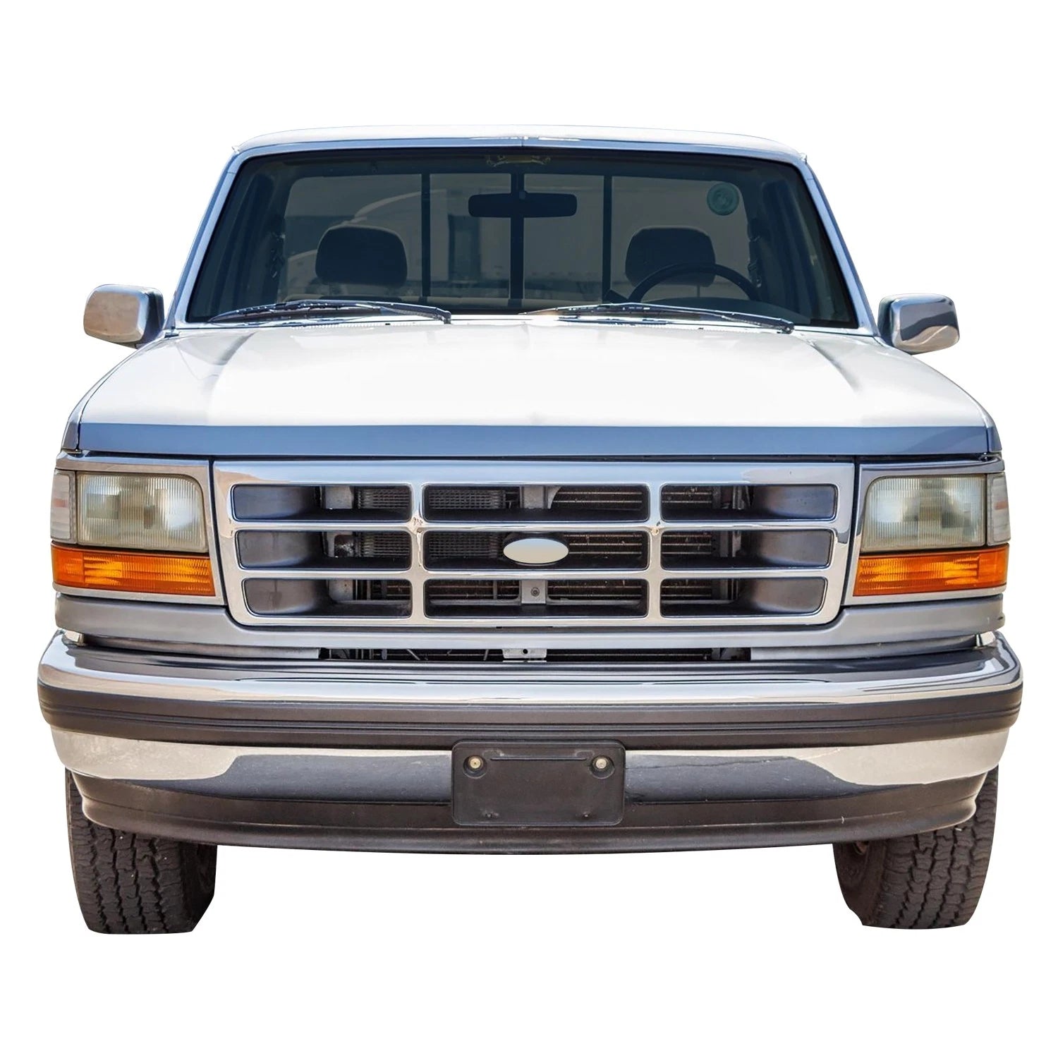 Front Bumper Grille for Ford Bronco F150 (1992–1997) Painted Gray Factory Style