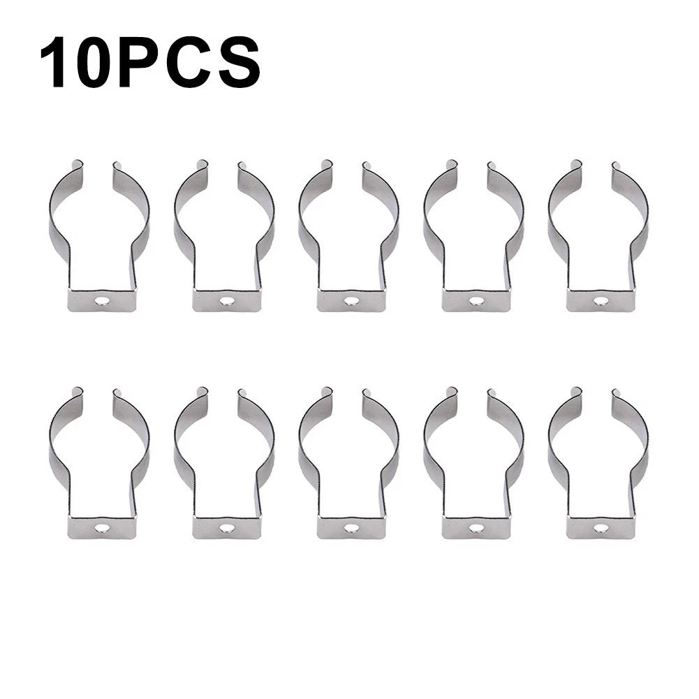 Set of 10 Stainless Steel Spring Clips for Universal Use (304)