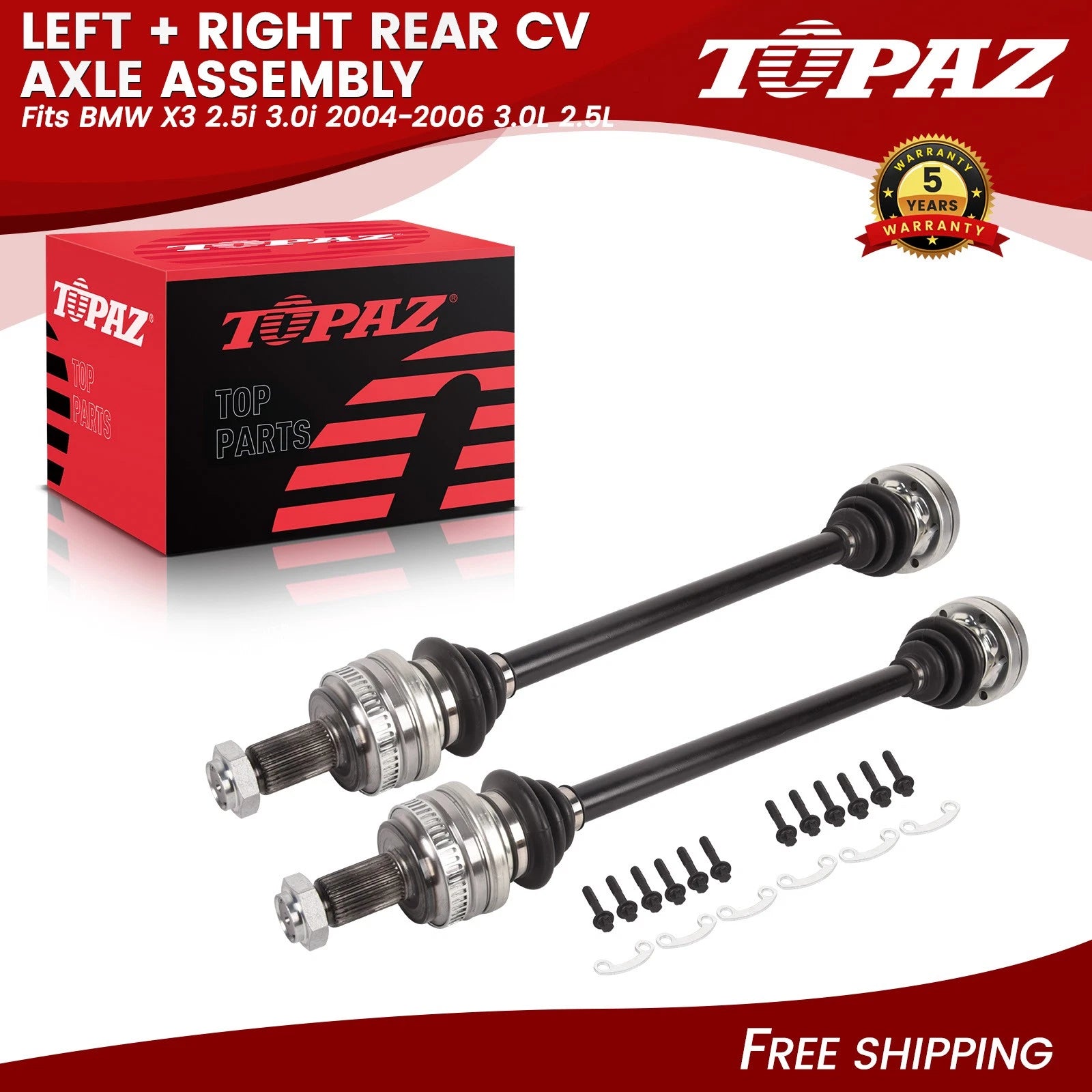 Set of 2 Rear CV Axle Assemblies for BMW X3 (2004–2006)