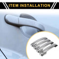 Set of 4 Car Door Handle Protectors for Toyota Tundra (2007–2020) Silver Tone