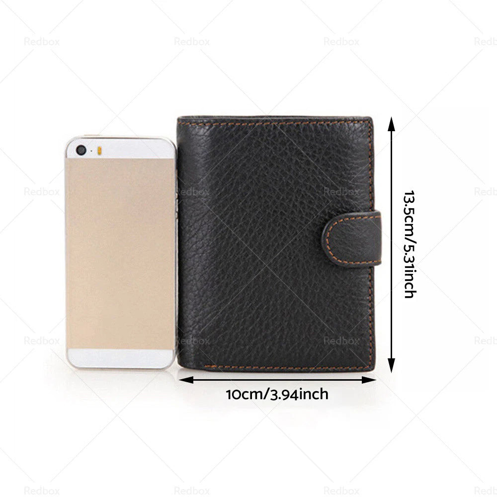 RFID Blocking Leather Wallet for Men (Trifold Credit Card Holder)